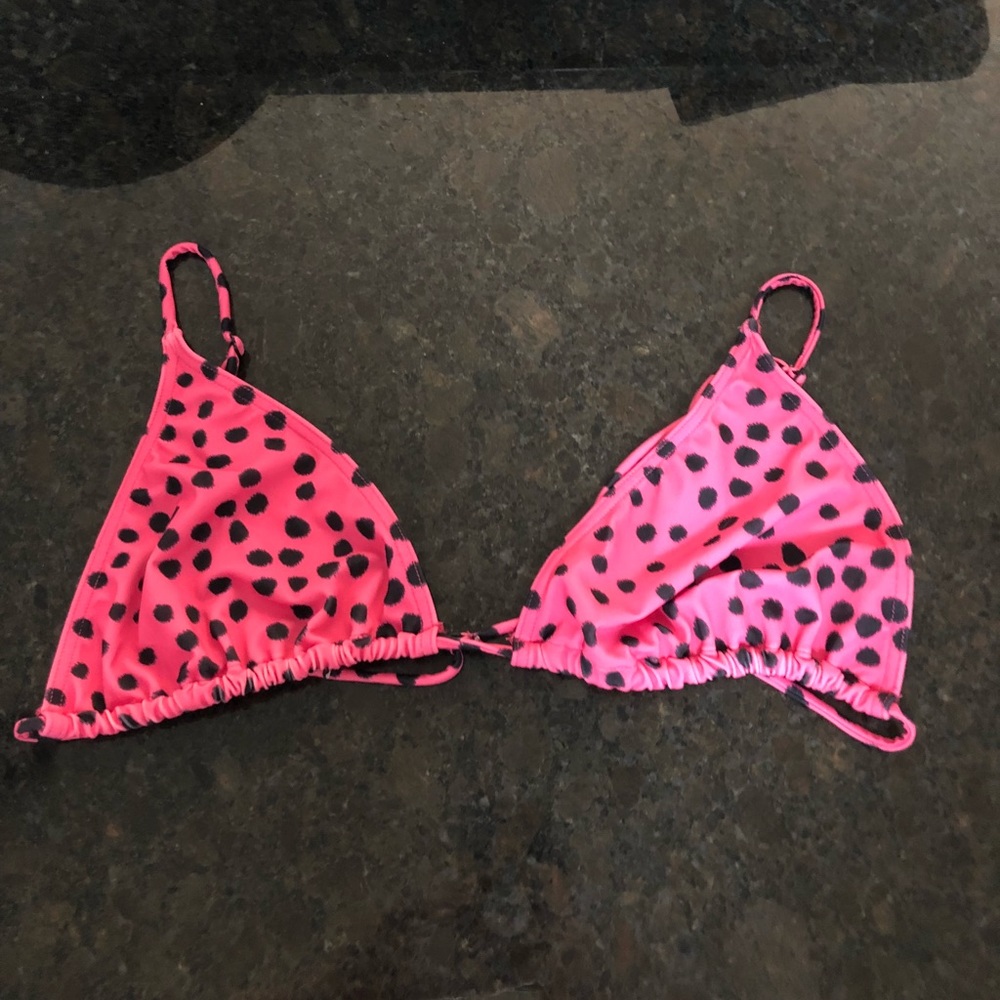 Pink Polkadot Bikini Top